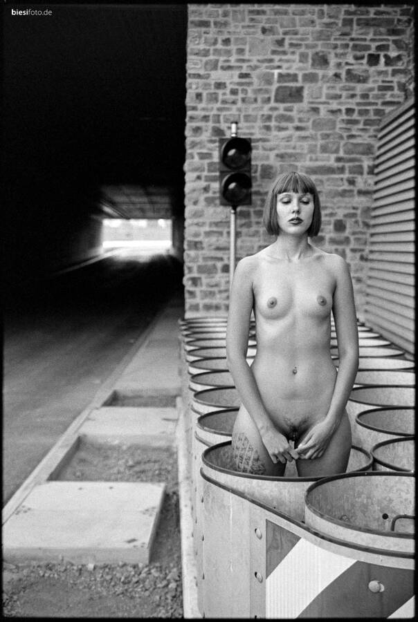 photographer biesifoto art nude modelling photo with Not on AdultFolio. one more photo with my wonderful model on the new road in my home town shortly before its opening         shot analog on kodak trix 400 developed in hc110.